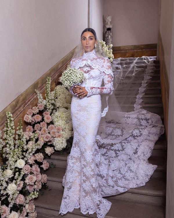 Virgil Abloh designed Giorgia Gabriele's wedding dress