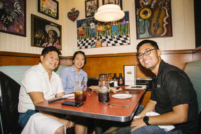 steven ly in Lucille's Smokehouse BBQ Pre-opening Celebration at The Shops at Montebello