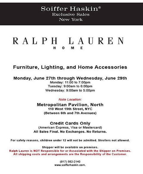ralph lauren furniture sample sale