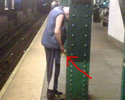 man pees and poos on subway
