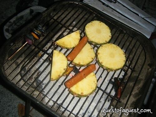 hotdogs and pineapple