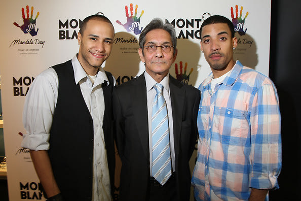 Manny Duran of Tha Heights, CEO of The Nelson Mandela Foundation Achmat Dangor and Winston Jerez of Tha Heights