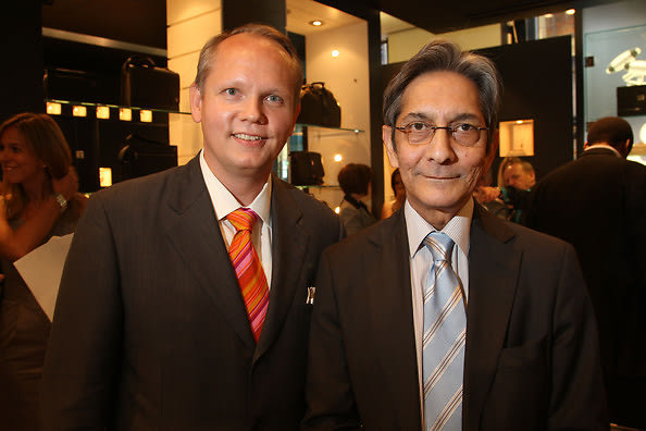Montblanc North America's Jon Patrick Schmidt and CEO of The Nelson Mandela Foundation Achmat Dangor attend the Nelson Mandela Foundation