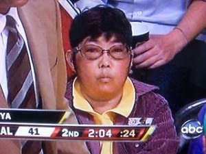 Asian lady courtside lakers
