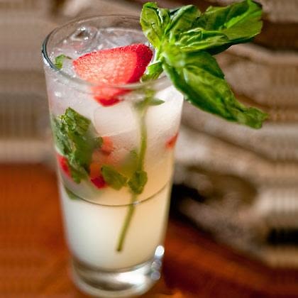 Strawberry, Basil, and Lemonade Cocktail