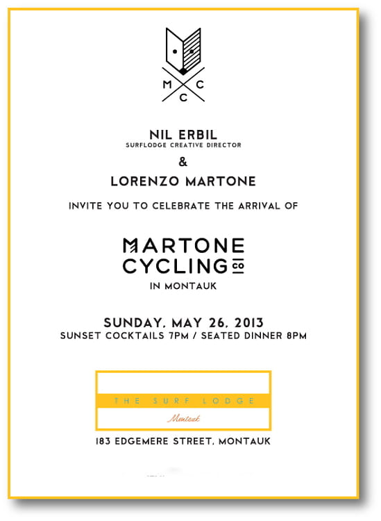 Dinner and Party for Lorenzo Martone Bicycles at Surf Lodge: East Hampton