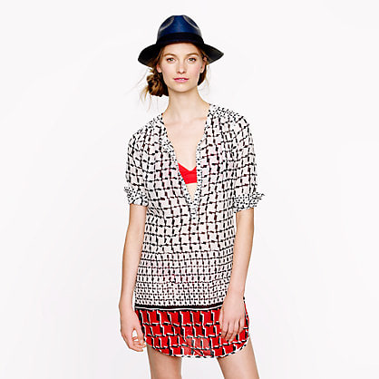 J.Crew Cotton Voile Cubist Houndstooth Tunic