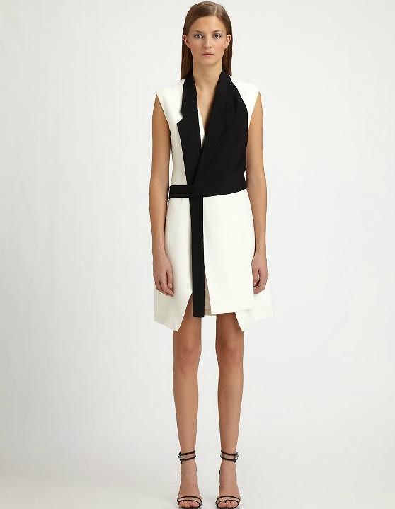 Costume National Tuxedo Wrap Dress