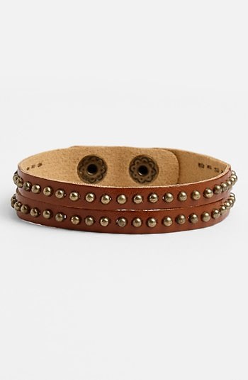 Studded Double Strand Leather Bracelet