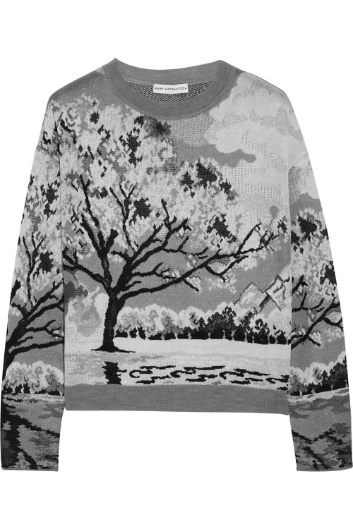 MARY KATRANTZOU Landscape-intarsia knitted sweater