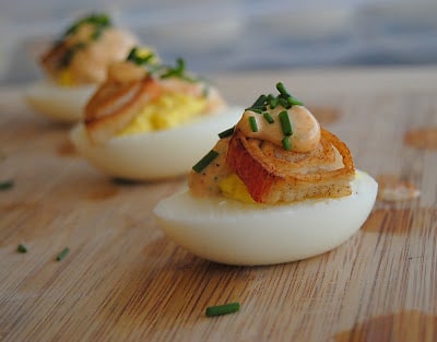 crab deviled eggs