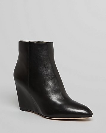 B Brian Atwood Pointed Toe Wedge Booties