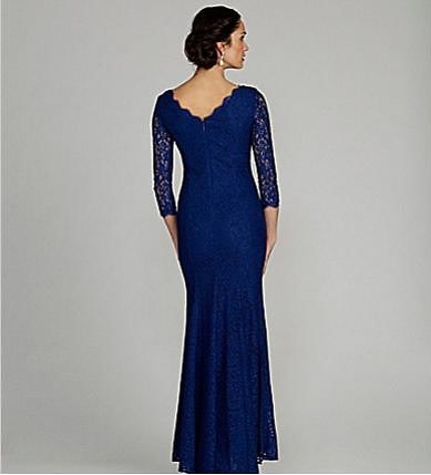 Adrianna Papell Long-Sleeve Lace Gown