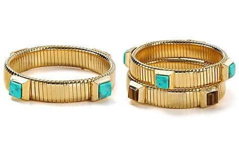 RJ Graziano Small Gold Turquoise Accent Bracelet