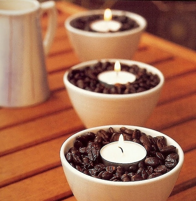 Candle in Coffee Beans 