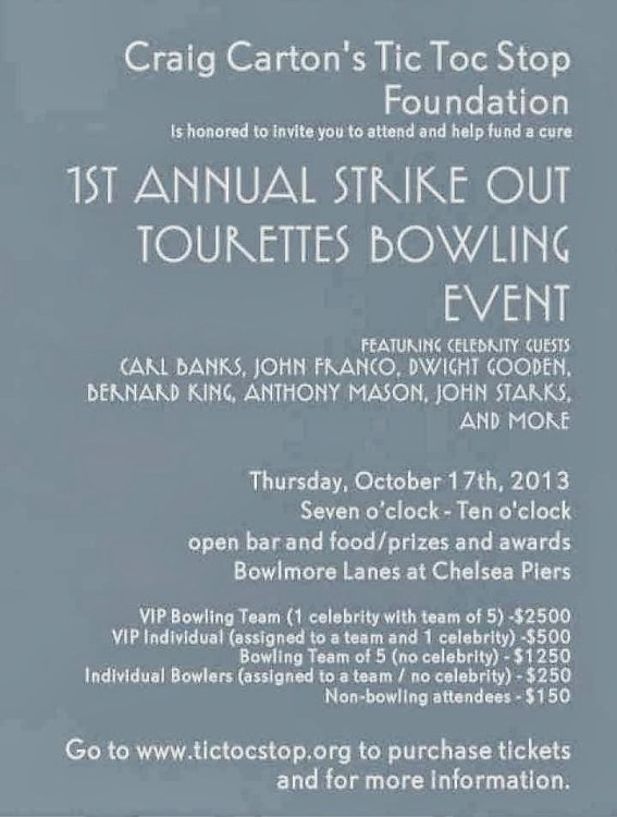 1st Annual Strike Out Tourettes Celebrity Bowling Event