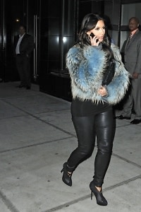 Kim Kardashian blue coat