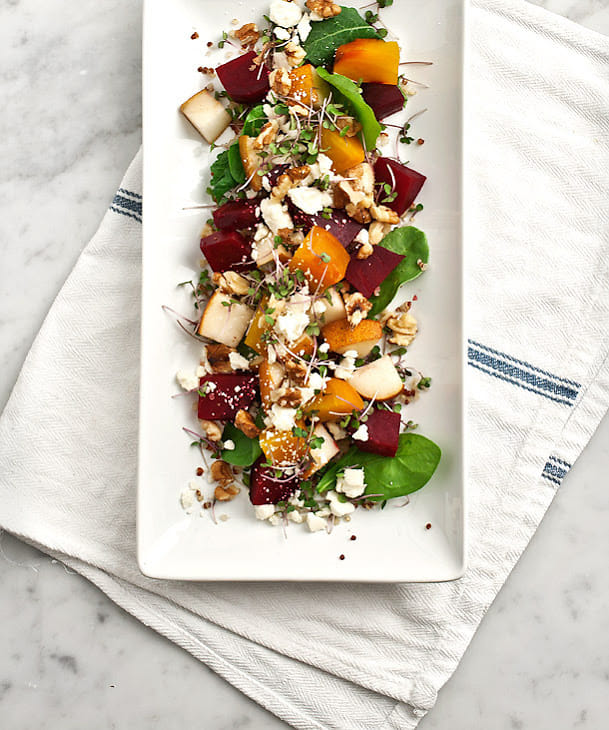 Beet, Pear, Walnut Salad