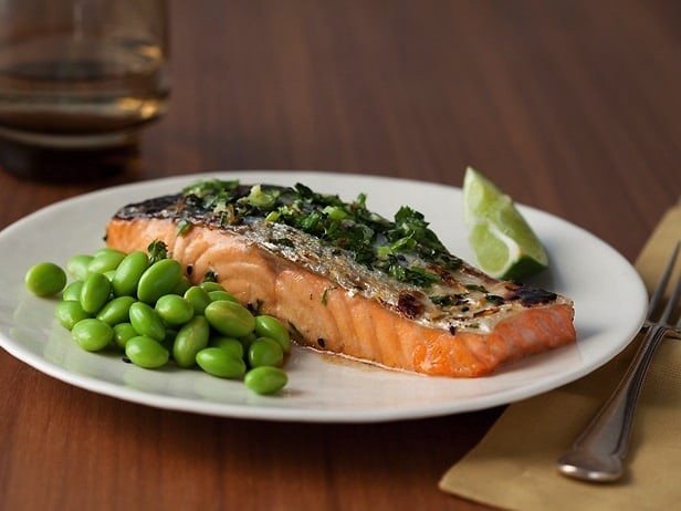 Honey-Soy Grilled Salmon With Edamame 