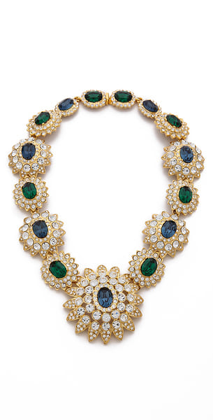 Kenneth Jay Lane Emerald Crystal Necklace
