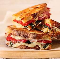 Roasted Red Pepper, Basil & Provolone Sandwiches