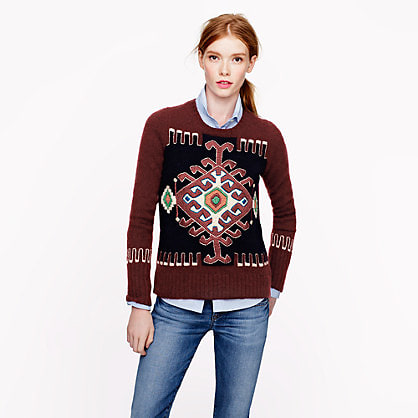 Collection silk-embroidered cashmere sweater