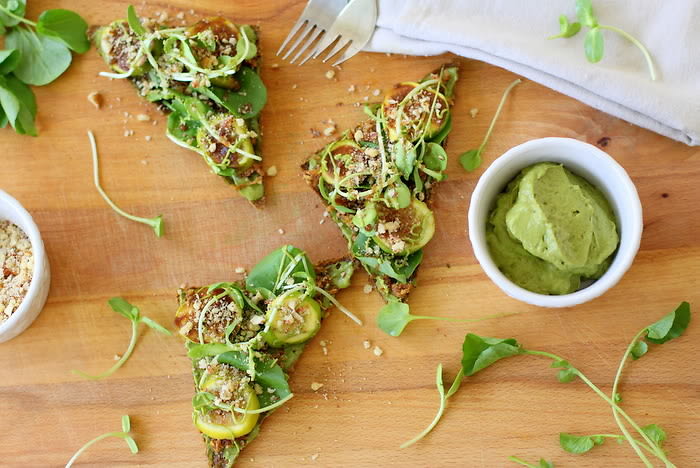 Raw Fig And Hazelnut Pizza With Caramelized Onions and Basil Sauce
