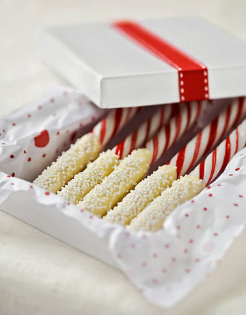 Chocolate-Dipped Peppermint Sticks