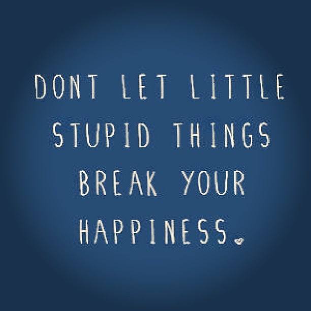 Don't Let Little Stupid Things Break Your Happiness