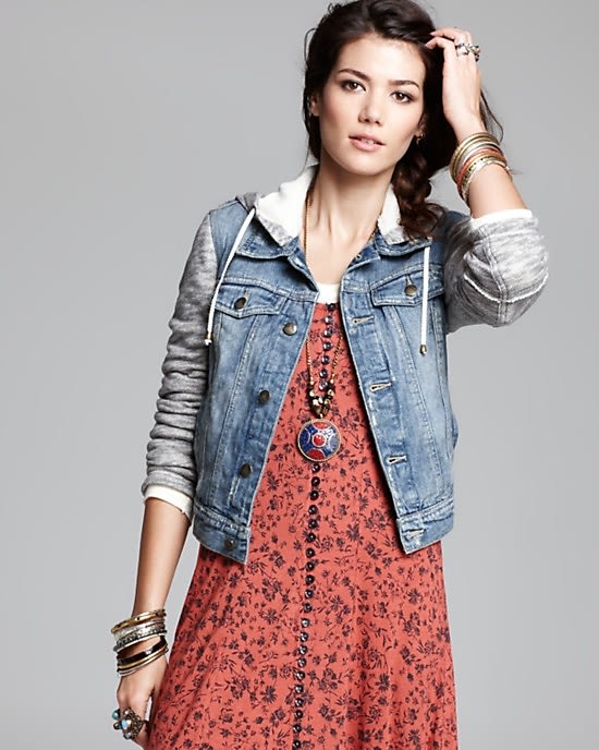 Free People Denim and Knit Jacket