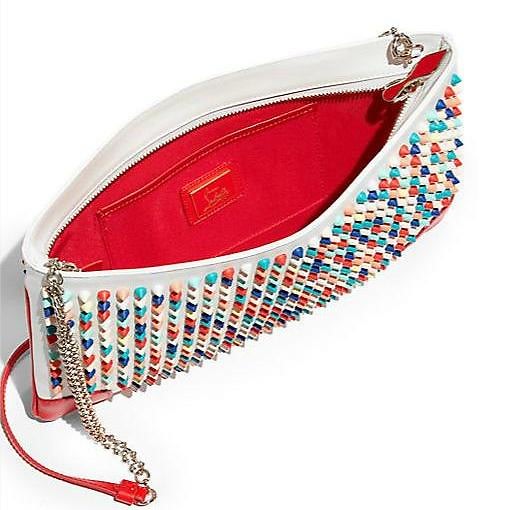 Christian Louboutin Loubiposh Spiked-Studded Leather Convertible Clutch