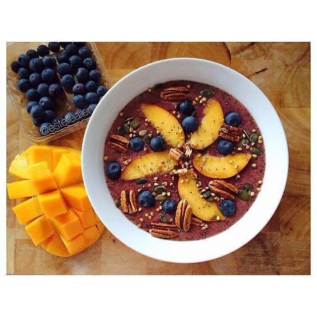 Blueberries, Mango, Banana, Pecans