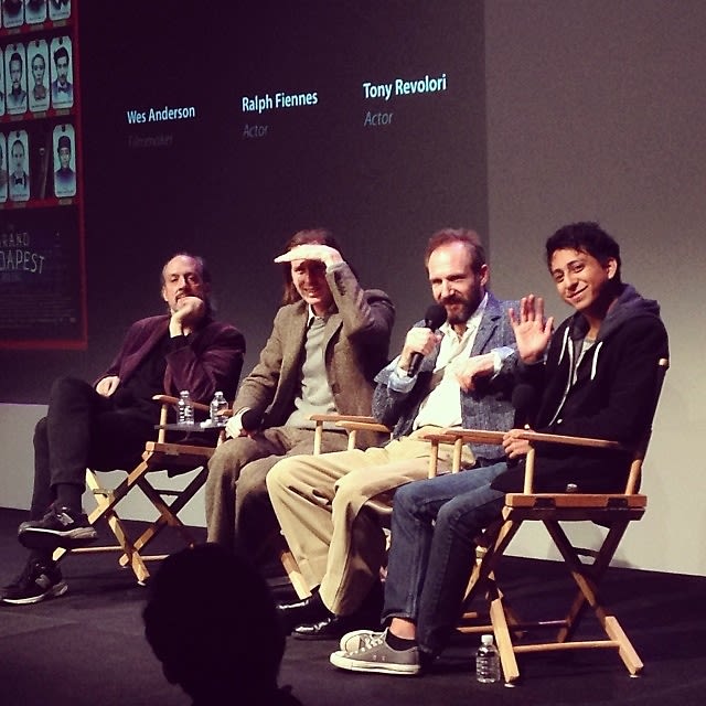 Kent Jones, Wes Anderson, Ralph Fiennes, Tony Revolori