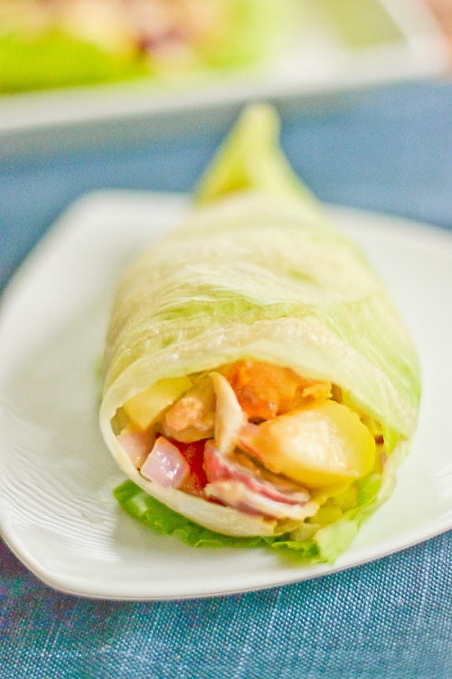 Chicken and Peanut Butter Lettuce Wrap