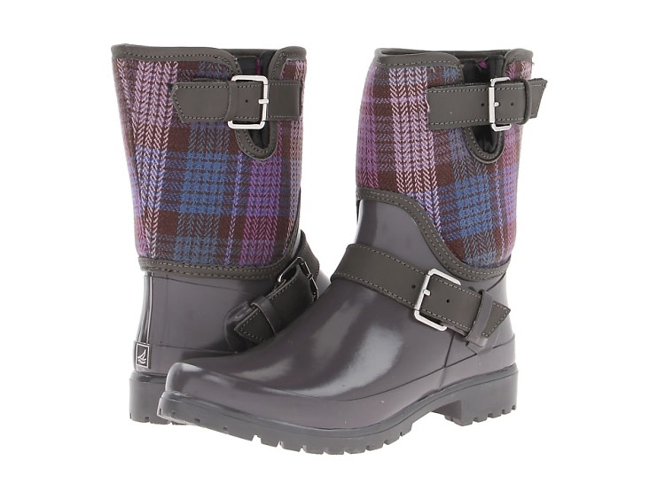 purple sperry rain boots