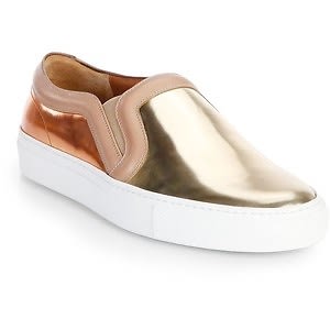 Givenchy Bicolor Metallic Leather Slip-On Sneakers 
