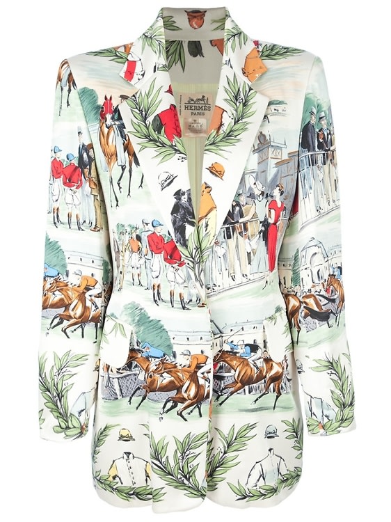 Hermes Horse Racing Print Jacket