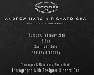 Scoop NYC celebrates the Andrew Marc x Richard Chai Spring 2014 Collection