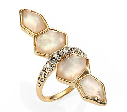 Alexis Bittar Light Citrine & Mother-of-Pearl Doublet Ring