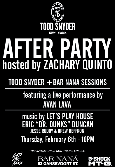 Todd Snyder After Party