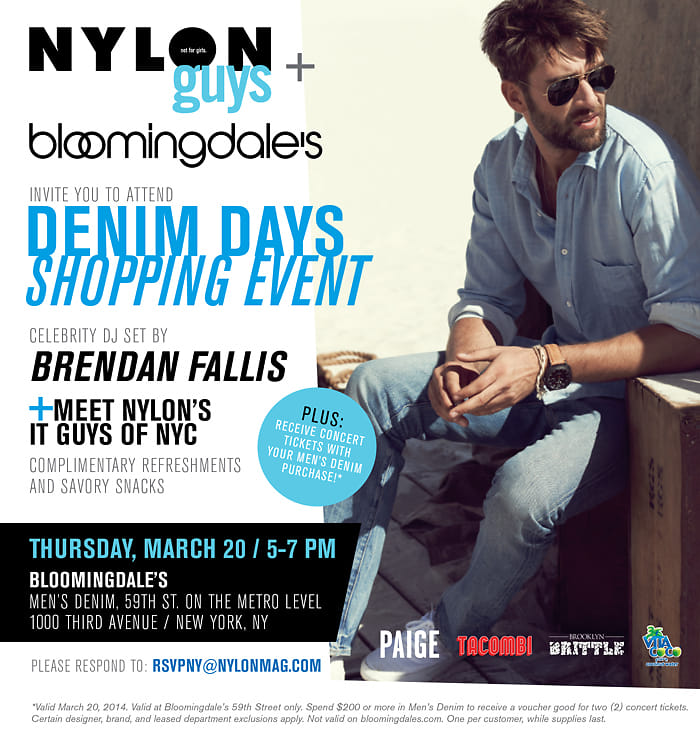 Nylon Guys + Bloomingdale's Denim Days Shopping Event