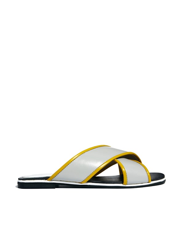 ASOS Fracture Leather Sliders 