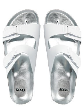 ASOS Far Out Man Leather Sliders 