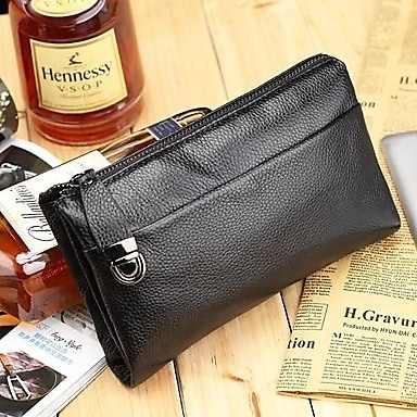 Fine Men's Genuine Leather Briefcase Clutch Bag Wallet