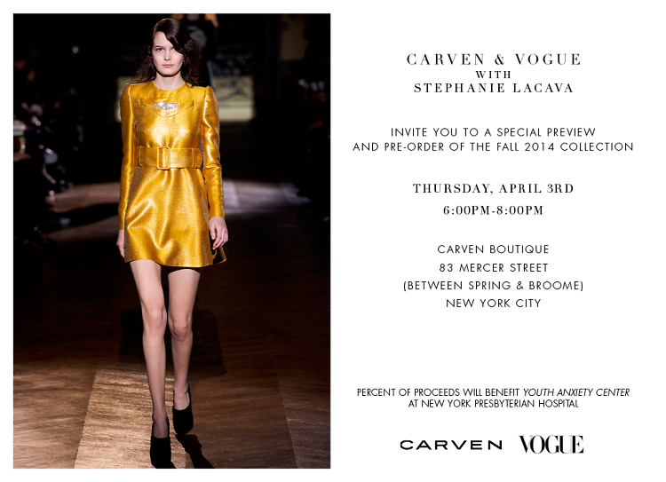 Carven & Vogue Fall 2014 Preview & Pre-Order Event