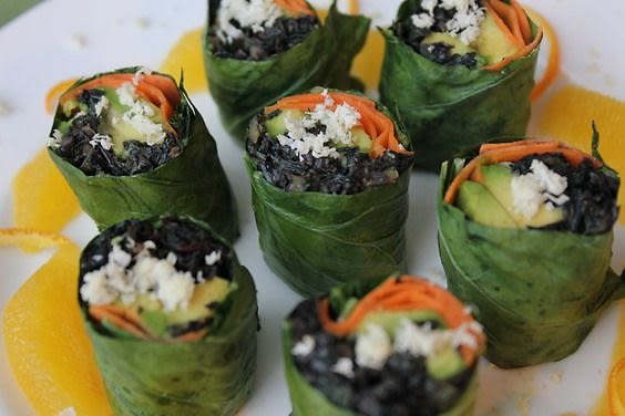 Collard Roll Ups with Coconut Curry Kale
