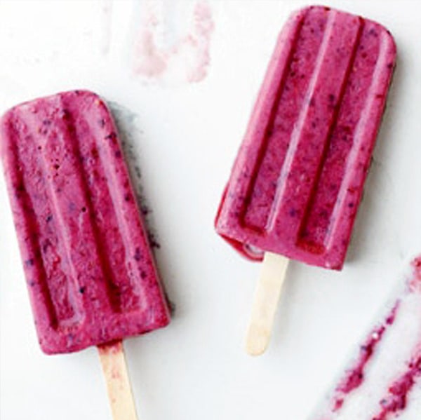 Banana, Berry, and Buttermilk Ice Pops