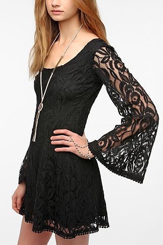 Staring At Stars Lace Bell-Sleeve Dress