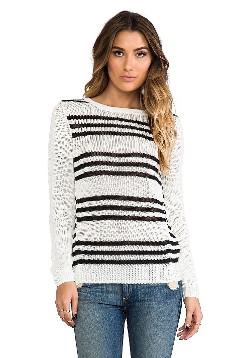 360 Sweater Astra Stripe Sweater in White