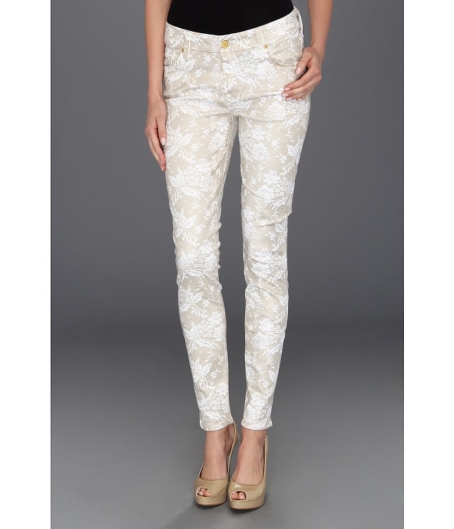 7 For All Mankind The Skinny Floral Spray Lace 